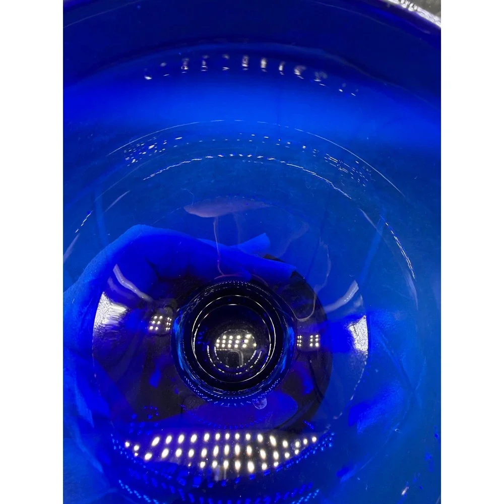 Vintage Cobalt Blue Glass Brandy Snifter Oversized Goblet Pedestal Glassware